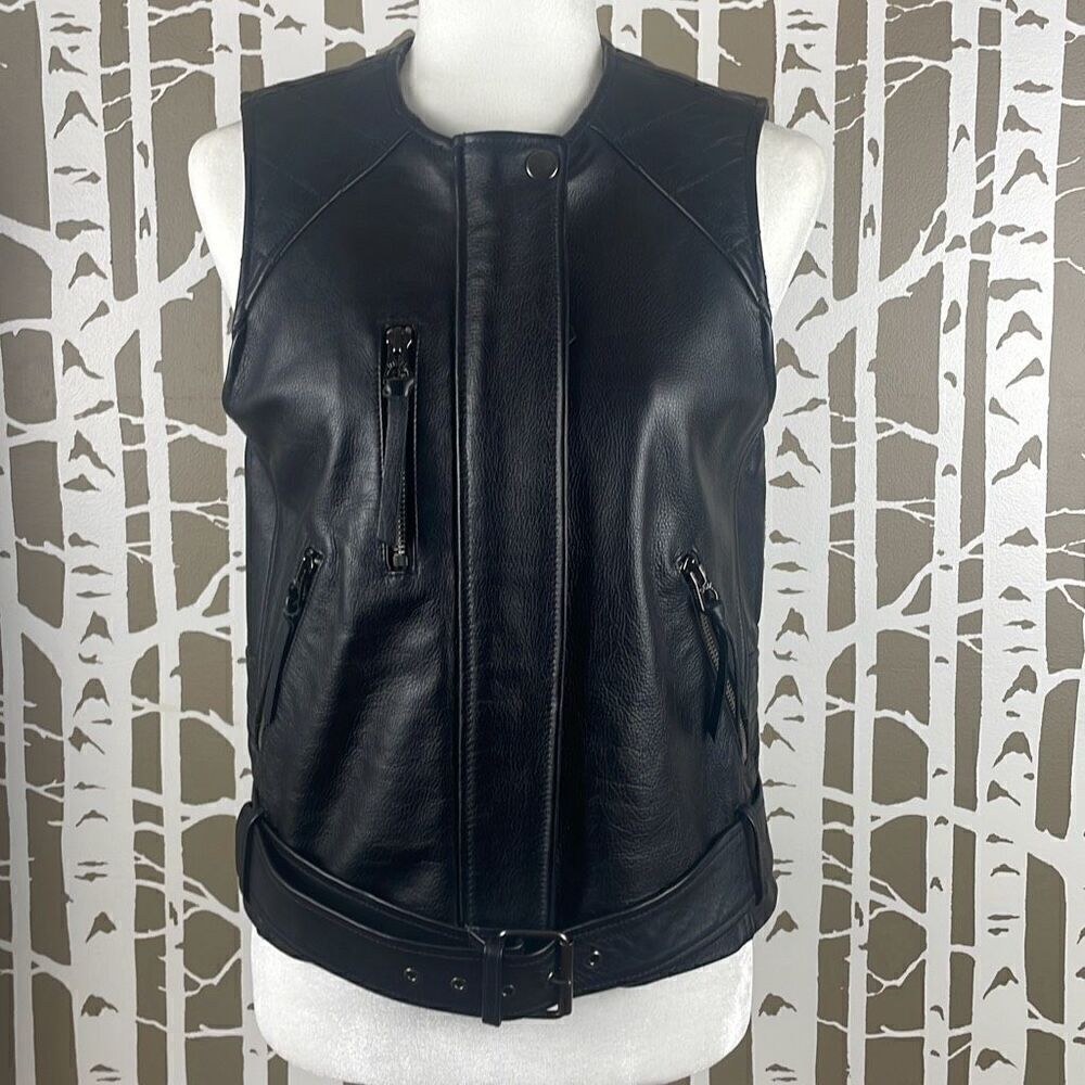 Madewell Leather Moto Vest M